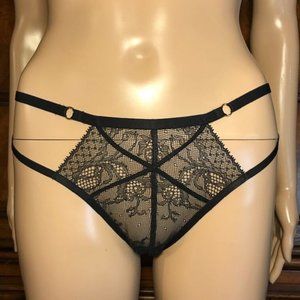 Victoria's Secret Black Very Sexy Criss Cross Lace Thong